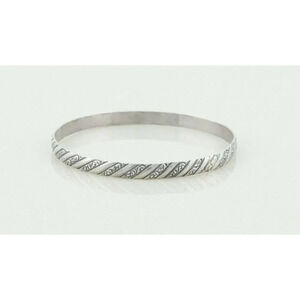 Sterling Silver Bangle Bracelet 7 3/4" inch